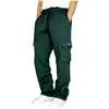 Calça casual esportiva transfronteiriça tornozelo amarrado design personalizado multi-bolsos renda Verde Militar macacão solto masculino