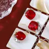 Arte de Uñas Rojo Ancla con Pedrería Producto Terminado Año Nuevo Rojo Súper Brillante Forma de Hacha Grande Grueso Ovalado Corazón Torcido Decoraciones de Uñas con Pedrería