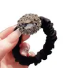 Elegante Scrunchie Negro Plisado con Aleación de Alta Elasticidad para el Cabello, Sencillo Sujetador de Cola de Caballo, Banda para Moño