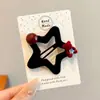 Presilha de Cabelo de Alto Padrão Coreana para Mulheres Presilha de Lã Estilo Retrô Outono Inverno Presilha para Franja Presilha Fofa de Coração Acessórios de Cabelo Adorno de Cabeça