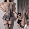 Lencería Sexy Traje Sexy de Colegiala Estudiante Uniforme JK Tentación Medias Mono Falda de Malla Mujer Dropshipping