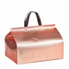 Bolsa Térmica para Llevar Color Papel Kraft, Bolsa de Embalaje Gruesa de Tela No Tejida con Papel de Aluminio, Bolsa para Llevar para Bar de Té, Barbacoa, Catering