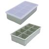 Caja de hielo para el hogar de 8 cubitos de hielo, de grado alimenticio, resistente a bajas temperaturas, desmoldeo rápido con tapa, sabor antiadherente, apilable.
