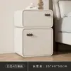 Mesita de noche color crema para dormitorios pequeños, modelo nuevo simple y moderno, completamente ensamblada, ultraestrecha, adecuada para habitaciones infantiles, lujo ligero