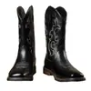 Amazon Aliexpress Populares Transfronterizos Hombres Media Pantorrilla Bordado Retro Talla Grande Manga Multicolor Grande Ancho Cabeza Botas de Caballero