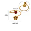 Anel de aço inoxidável com flor para mulheres, banhado a ouro 18k, design simples de rosa branca, atacado, item popular de comércio eletrônico transfronteiriço