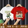 Camiseta Infantil Casual de Verão 2026, Novo Estilo, Manga Curta de Algodão, Estampa de Desenho Animado Tendência