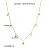 Colar de aço inoxidável banhado a ouro 18k cravejado de diamantes transfronteiriço, corrente versátil de aço titânio com múltiplos diamantes de luxo leve, corrente de colar para suéter feminino