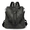 Comercio Exterior Transfronterizo Moda Mochila Sencilla para Mujer 2026 Nueva Mochila de Viaje Doble Cremallera Bolso de Hombro Pu Venta al por Mayor