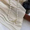 Collar de Perlas de Vidrio con Lazo Dorado, Cadena Fina para el Cuello Femenina y Elegante, Nueva Cadena Popular para la Clavícula 2026