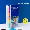 Marcador Acrílico 24/80 Colores Empaque Cubo Venta al por Mayor Diario DIY Arte Acuarela Estudiantes de Primaria Tipo Líquido Recto Bolígrafo de Dibujo