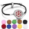 Pulseira de Óleo Essencial de Aromaterapia de Venda Quente Transfronteiriça Liga Difusor de Perfume Pulseira Corda Pulseira de Couro Preto para Homens e Mulheres