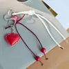 Criativo couro amor nó corda liga cadeia chaveiro cadeia decorativa pequeno saco fresco pingente amantes all-match