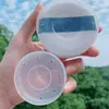 Nueva Caja de Almacenamiento para Esponja de Maquillaje Compacto de Polvo Esponja para Fijar Maquillaje Estuche Vacío Portátil Transpirable Caja Transparente con Tapa abatible Pequeña Redonda Exquisita