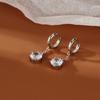Pendientes geométricos de diamantes de plata de ley con hebilla de oreja sencilla para mujer, nuevos pendientes de moda 2023, pendientes de primavera para mujer