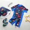 Traje de baño de una pieza para bebé de dinosaurio de Comercio Exterior Coreano para Niños, Niños Pequeños e Bebés, Conjunto de Ropa de Playa y Surf con Protección Solar, Moderno