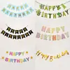 Banner de Feliz Cumpleaños Decoraciones de Cumpleaños para Niños Bebé Bandera de Cola de Pez de Papel Dorado Banderines de Fiesta Dibujos Animados