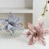 Novo produto transfronteiriço: 26cm de veludo de alta qualidade, pintado à mão, flor de Natal realista, decoração de árvore de Natal, enfeite pendente