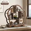 Nuevo Estante de Exhibición Pequeño de Madera Maciza Estilo Chino para Escritorio para Juegos de Té, Tazas, Cosméticos y Almacenamiento