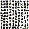 100 peças de Adesivos para Mini Planner Gatinho Preto Temporada 2 DIY Diário Criativo Decoração de Celular Adesivos para Planner Transfronteiriço