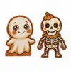 Adornos de Madera Retro de Halloween Fantasma Calabaza Gato Negro Búho Bandeja en Capas Adornos Decorativos de Artesanía en Madera