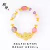 Ansioso por Joias, Estilo de Luxo Leve da Moda, Pulseiras Coloridas de Cristal Natural, Pulseiras de Cabacinha de Alto Padrão Exquisitas e Versáteis com Incrustação de Diamantes