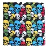 Bufanda cuadrada de algodón puro con diseño de calavera de hip hop transfronterizo para hombres y mujeres, pañuelo para la cabeza con estampado de cabeza de fantasma de Halloween al por mayor