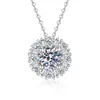 Collar Vizi Moissanita Plata de Ley S925 Collar de Girasol Completamente Diamantado Brillante Cadena de Clavícula Elegante de Lujo Ligero