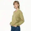 Suéter de punto de marca de moda de comercio exterior transfronterizo de Amazon MAX original con cuello en V de color sólido color dopamina de cuello redondo para mujer