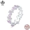 Aifule original simples anel de flor roxa s925 anel de prata esterlina pulseira todos- correspondência jóias femininas atacado