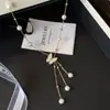 Colar de Pérola Natural de Concha para Mulheres, Corrente Versátil de Suéter de Luxo de Alta Qualidade, Acessório de Corrente para Clavícula com Pérola Redonda para Mulheres