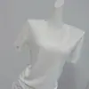 2026 Foto Real Lyocell Relaxado Padrão Floco de Neve Decote V Solto Simples Manga Curta Camiseta Top
