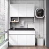 Acero Inoxidable Panal de Abeja Aluminio Gabinete para Lavadora Balcón Fregadero de Lavandería Lavabo Integrado para el Hogar con Tabla de Lavar Hecho a Medida