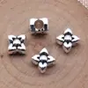 10x 10x 7mm 2,3g prata antiga DIY vintage liga de zinco acessórios de joias flor contas de furo grande