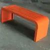 Banco de parque em forma de U totalmente em ferro, banco longo para exterior, cadeira de lazer em aço inoxidável para pátio com encosto, banco de fileira para lazer