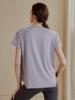Ropa de yoga holgada de manga corta para mujer, camiseta deportiva de secado rápido de alta calidad, transpirable, para correr, entrenar y fitness.