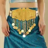 Nova Moda Corrente de Cintura com Franjas de Moeda de Ouro Acessórios Exóticos para Performance de Dança Indiana Corrente Corporal Casual Hanfu