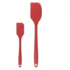Espátula para Crema de Repostería Lista para Usar Rascador Único para Pasteles Herramienta de Repostería Rascador de Silicona Integrado Brocha para Aceite Juego de 3 Piezas