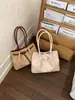 Bolso Tote de Tejido Texturizado con Bloques de Color para Mujer 2026 Nuevo de Moda Gran Capacidad Bolso de Hombro Único Versátil Moda Bolso de Mano para el Trabajo