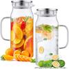 Pote de vidro com tampa Chaleira de vidro Chaleira de água quente e fria Suco e chá gelado Garrafa de bebida com tampa Bebida quente Bebida fria Bebida resfriada a água