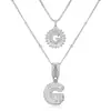 Collar con Colgante de Letra Inicial A-Z Transfronterizo Europeo y Americano Moda Personalidad Doble Capa Letra Colgante de Diamante Cadena de Clavícula