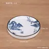 Posavasos Retro de Porcelana Azul y Blanca Color Bajo Esmalte Chino Redondo Portavasos Aislante Té Gongfu Sala de Té Accesorios para Utensilios de Té