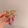 Brincos de Cacho de Uva com Longa Franja Estilo Retrô Francês Exagerados Indústria Pesada Elegantes para Noiva Novos Brincos Chineses