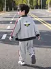 Traje Deportivo de Primavera y Otoño para Niños, Camisa con Cremallera Estilo Coreano para Niños, Conjunto de Dos Piezas de Moda, Ropa Elegante para Niños Pequeños, Comercio Exterior