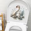 Comércio exterior pintado cisne nobre banheiro vaso sanitário adesivos de vaso sanitário embelezar adesivos decorativos atacado autoadesivo