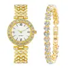 Conjunto Feminino Atacado Relógio, Relógio Feminino Simples Versátil com Diamantes, Relógio Feminino Fresco Estilo Coreano DIY