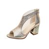 Zapatos de tacón alto con punta de pez para mujer, sandalias sexys de malla, novedad de verano de 2022