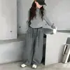 Conjunto Casual de Dos Piezas para Niñas, Atuendo Sencillo de Otoño con Sudadera con Cremallera y Pantalones, para Niños Mayores con un Toque de Lujo