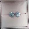 Pendientes de Plata 925 Chapados en Oro para Mujer, Pendientes de Girasol con Diamante de Alto Carbono, Lujosos y Elegantes, Una Pieza, Venta al por Mayor Directa de Fábrica