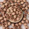 Contas de Madeira Gravadas com Padrão Misto Multicolorido Estampa de Listras Xadrez Contas Redondas de Madeira Natural Materiais Criativos para Miçangas DIY Joias Feitas à Mão